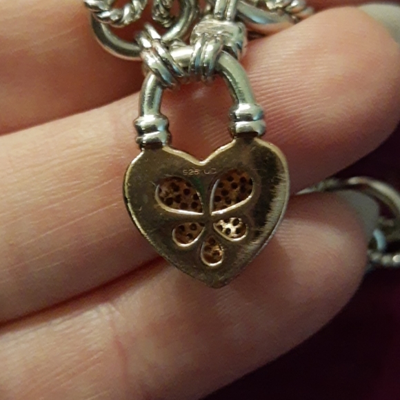 NWOT Sterling Silver Diamond ❤️ Toggle Bracelet - Picture 4 of 5